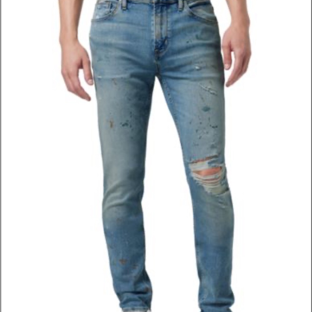 Hudson Axl Slim-Fit Distressed Stretch Jeans